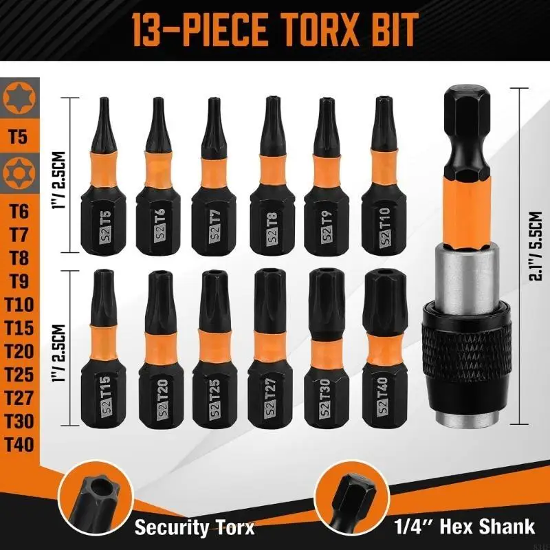 

12 Pieces High Strength Security Bits for Electronics and Furniture 831F