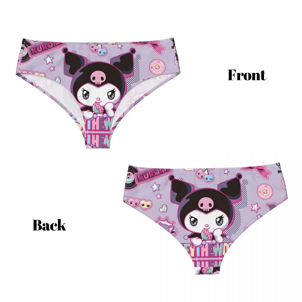 Biancheria intima da donna personalizzata Kuromi Hot Cartoon Kawaii Mutandine elasticizzate Manga Slip