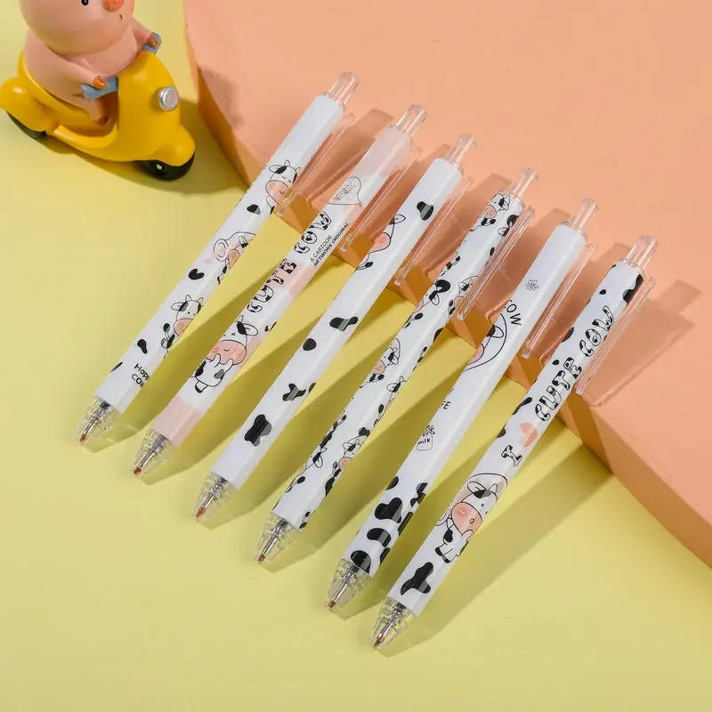 12Pcs Wholesale cute milk press gender neutral pen, creative student stationery office supplies