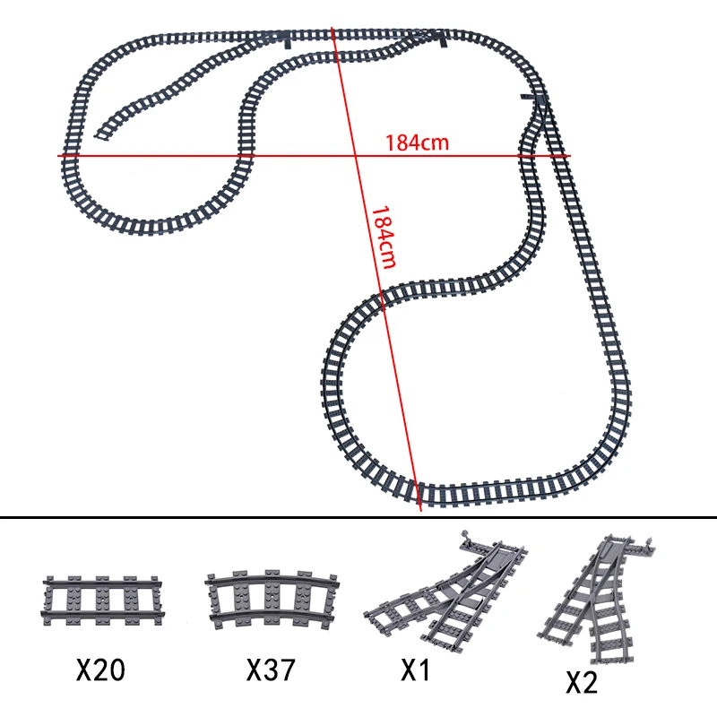 

MOC City Trains Bridge Flexible Switch Railway Tracks Rails Electric Crossing Forked Straight Curved Building Block Bricks Toys