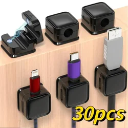 30/1PCS Magnetic Cable Clips Cable Smooth Adjustable Cord Holder Under Desk Cable Management Wire Keeper Organizer Holder