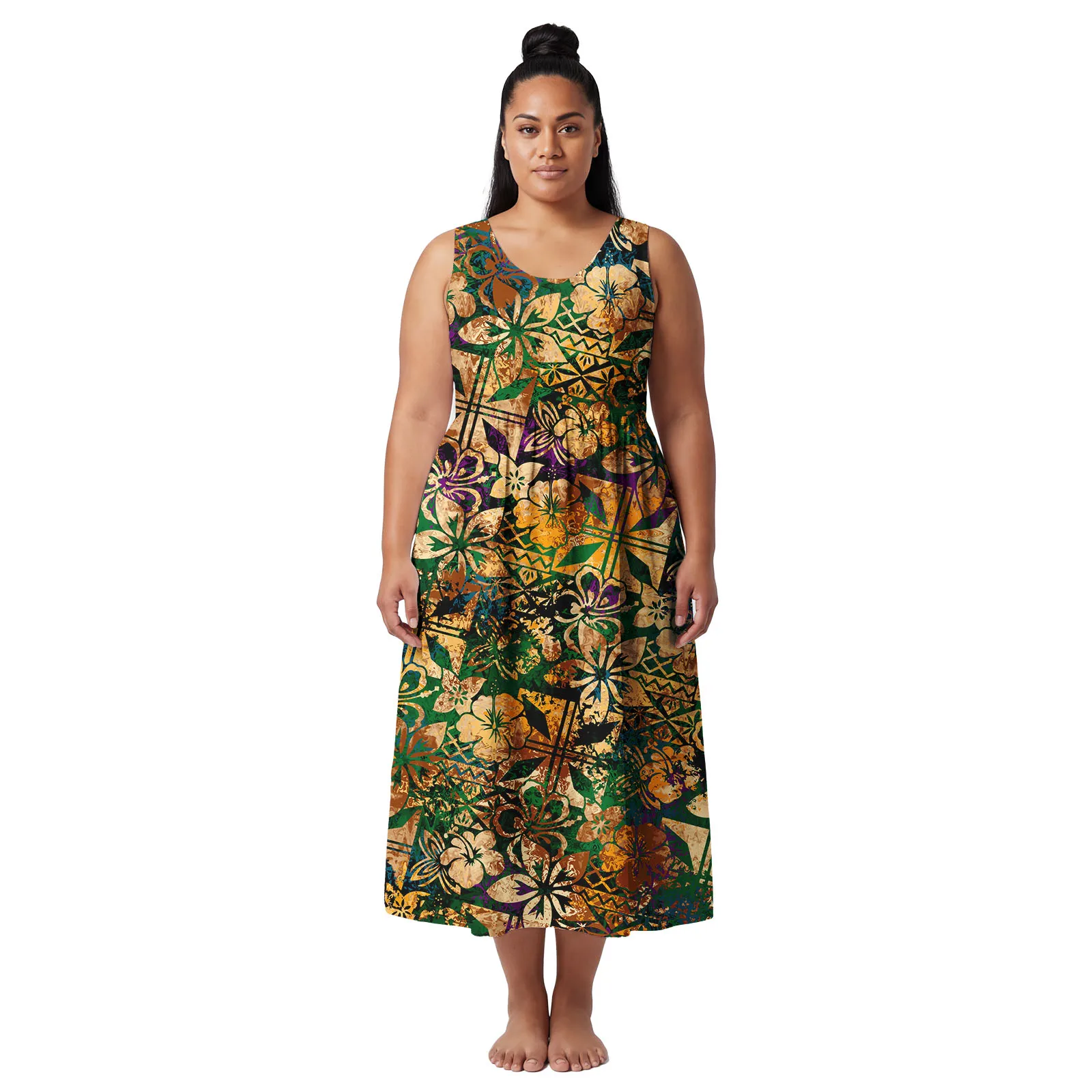 

Hawaiian Tropical Floral Pattern Lady Clothes Custom Outfits Aloha Dress Samoan Ladies Elegant Skirts Polynesian Women Dresses