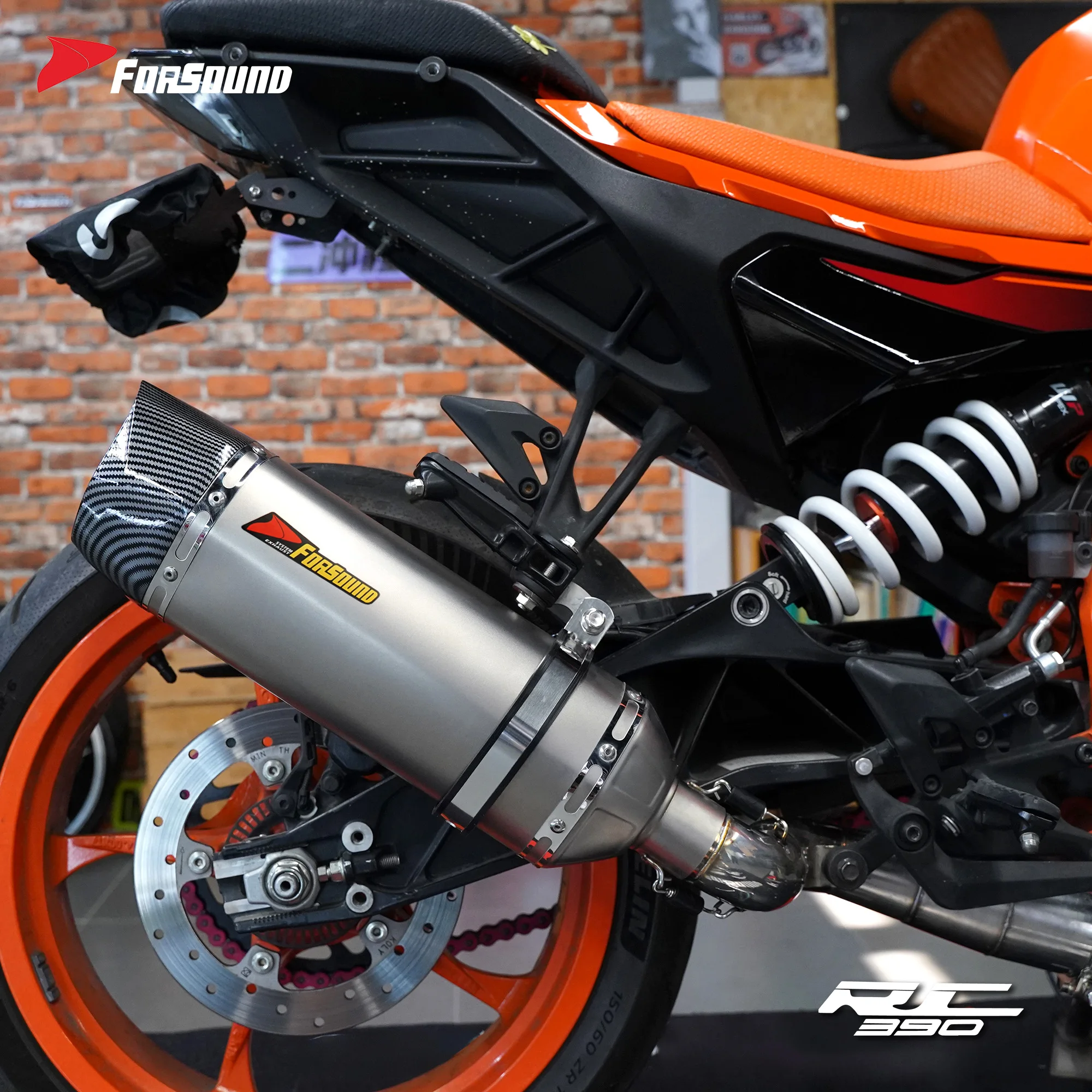 Forsound Factory Wholesale Price Ktm Duke390 Titanium Exhaust Valved Muffler with Mid Pipe Resonator