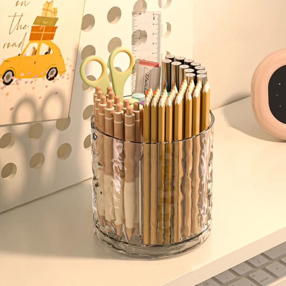

Plastic Pen Holder Rotatable Multi-function Cosmetics Storage Box Large Capacity Creative Makeup Brush Cylinder Desktop