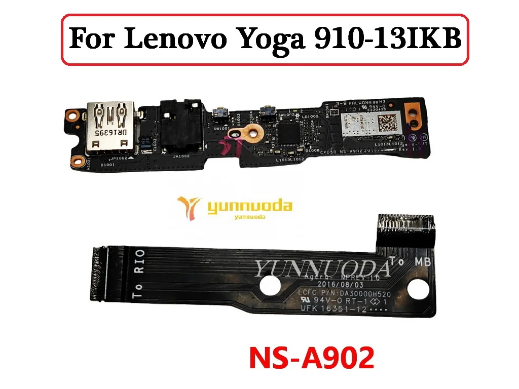 NS-A902 for Lenovo Yoga 910-13ISK Yoga 910-13 USB Audio Board with Cable CYG50  tested good