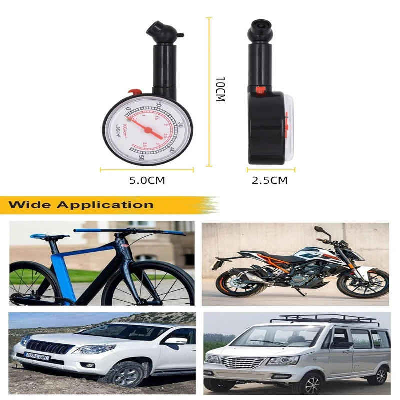 

Plastic Wheel Tire Tyre Air Pressure Gauge Tester Portable Mini Auto Motor Car Truck Bike TyreTire Air PressureGauge Car-styling
