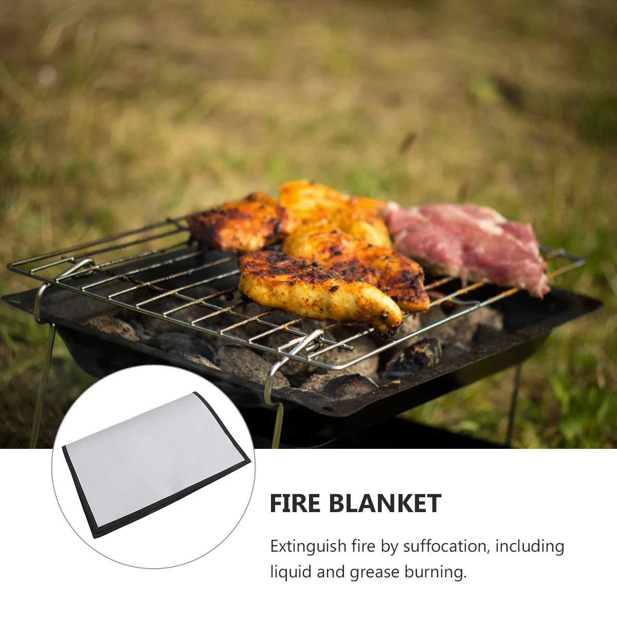 

Fiberglass Fire Blanket Heat Resistant Insulation Pad Fireproof Cloth For Kitchen Fireplace Grill Car Camping Emergency Survival