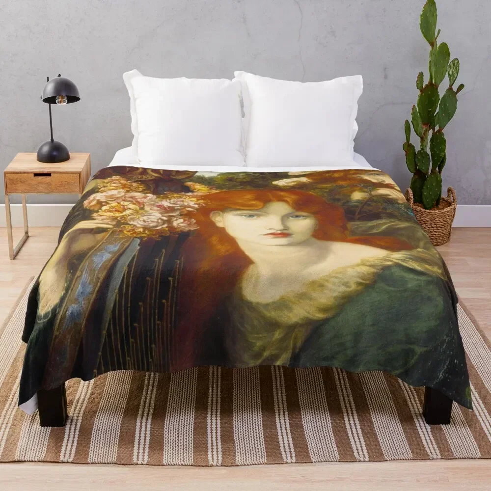 La Ghirlandata (1873) by Dante Gabriel Rossetti Throw Blanket Moving Weighted Decoratives Blankets