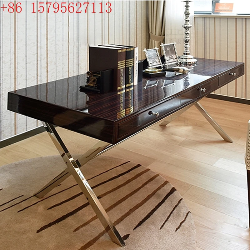 Elegant Luxury Computer Desks Rectangular Large Drawers Office Gaming Desk Study Bedroom Wooden Mesa Ordenador Office Furniture