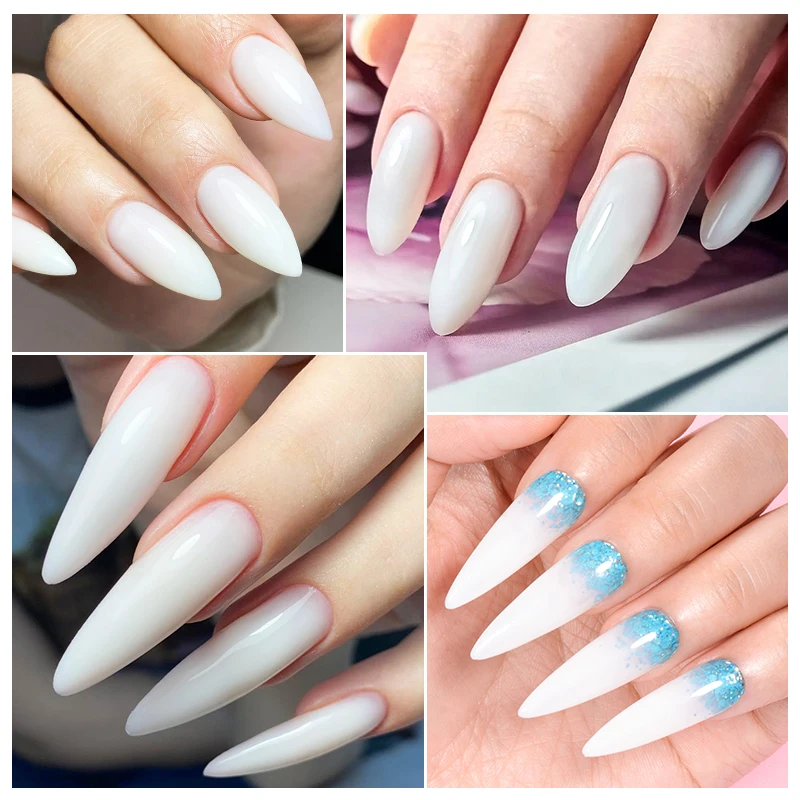 7ml Milky White Quick Extension Gel Nail Polish Nude Construct Hard Gel Semi Permanent Acrylic Extension Nail Art Hybrid Varnish