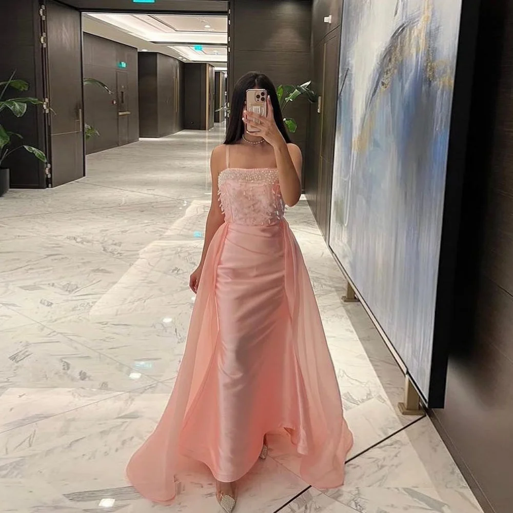 

Mignon Satin Boat Neck Mermaid Ruffle Populer Prom Gown Sequins Ankle-length Formal Elegant Evening Party Dress for Women 2023