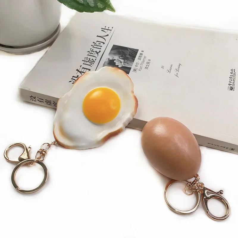 New Simulation Egg Keychain Fun Creative Food Corn Sweet Potato Model Mobile Phone Bag Car Pendant Ornaments Gift Trinkets Women