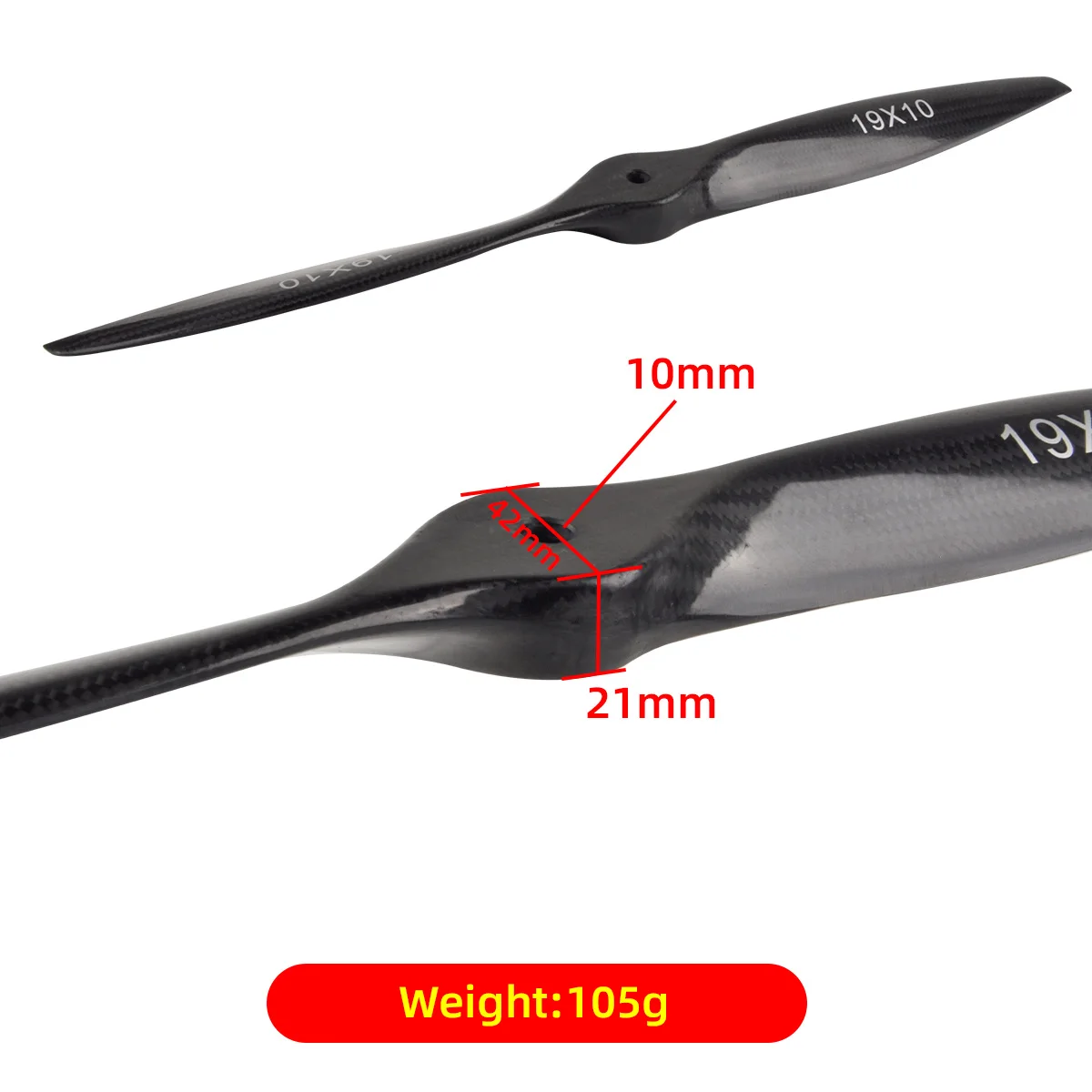 ZYHOBBY Super Strong Carbon Fiber Propeller Prop For RC Fixed Wing Gas Plane 18*8/19*8/19*10/20*8/20*16/22*10/23*8/23*10