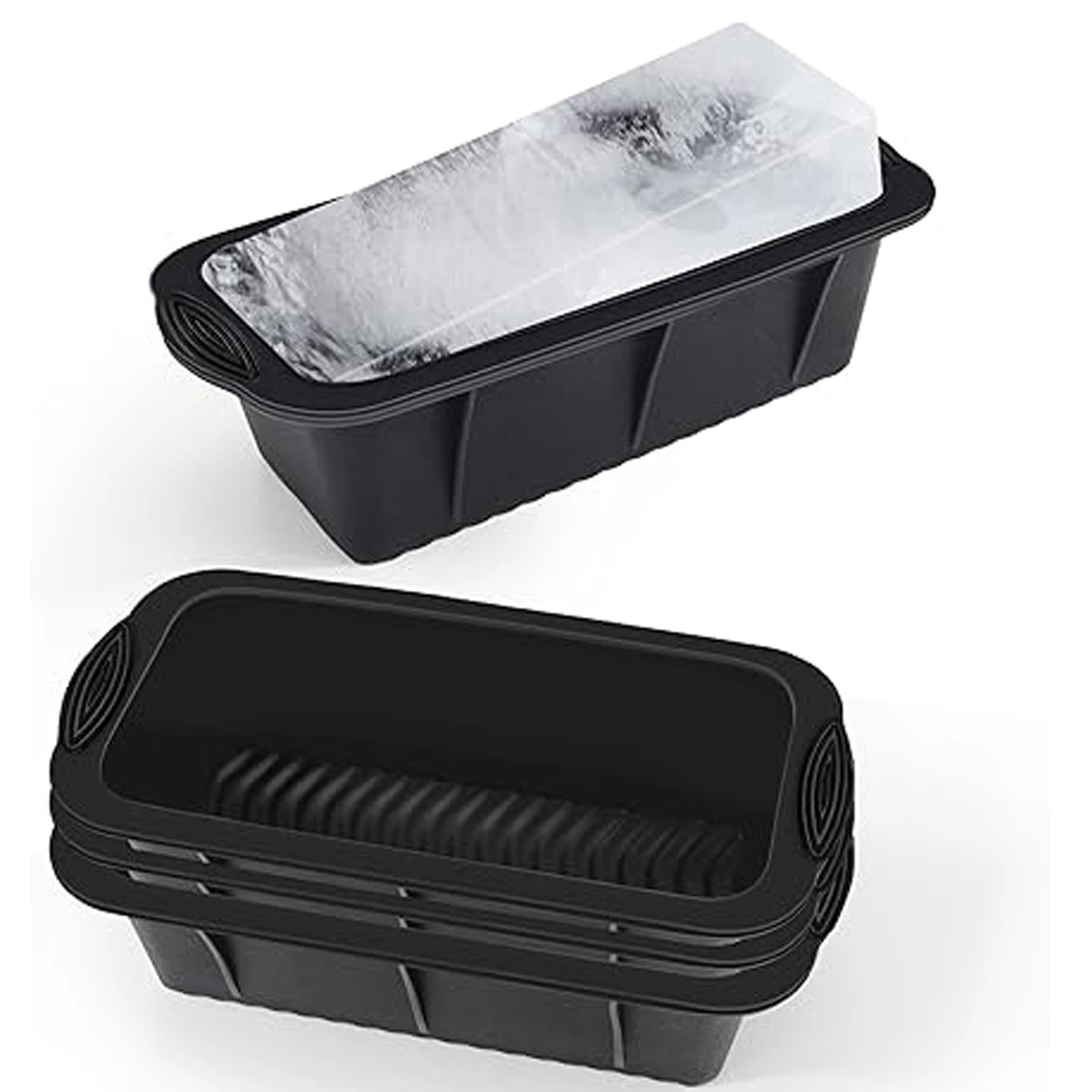 4 Pack Extra Large Silicone Ice Block Mold -2.2lbs Ice Bricks -Reusable Ice Silicone Molds, Big Ice Cube Molds, Ice Tray