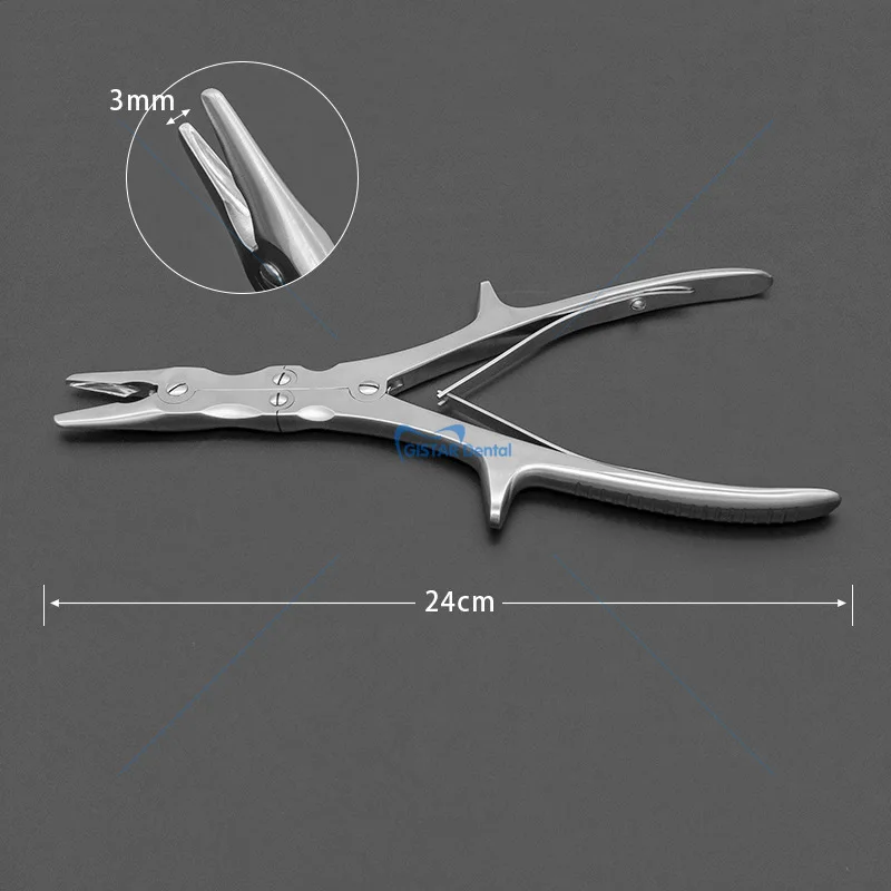 GISTARMED Dental Double Joint Rongeur Orthopedic Bone Rongeurs Straight Curved Stainless Steel Laboratory tools