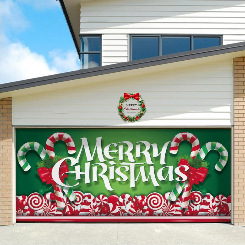 Garage Door Decoration Christmas Canvas Wall Tapestry  Big Size Jacquard Wall Tapestry