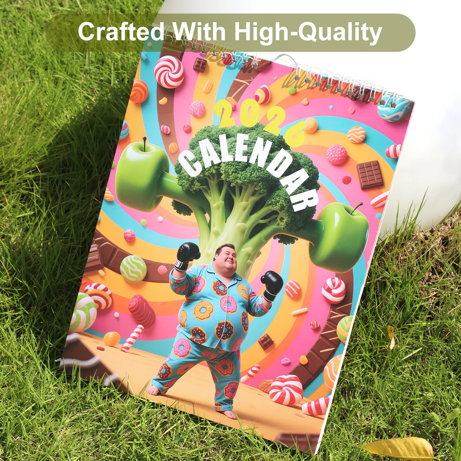 

1 шт. 2026 Новый календарь с управлением сахаром - ежедневный трекер глюкозы в крови и диеты, минималистичный подвесной календарь для домашнего декора стен