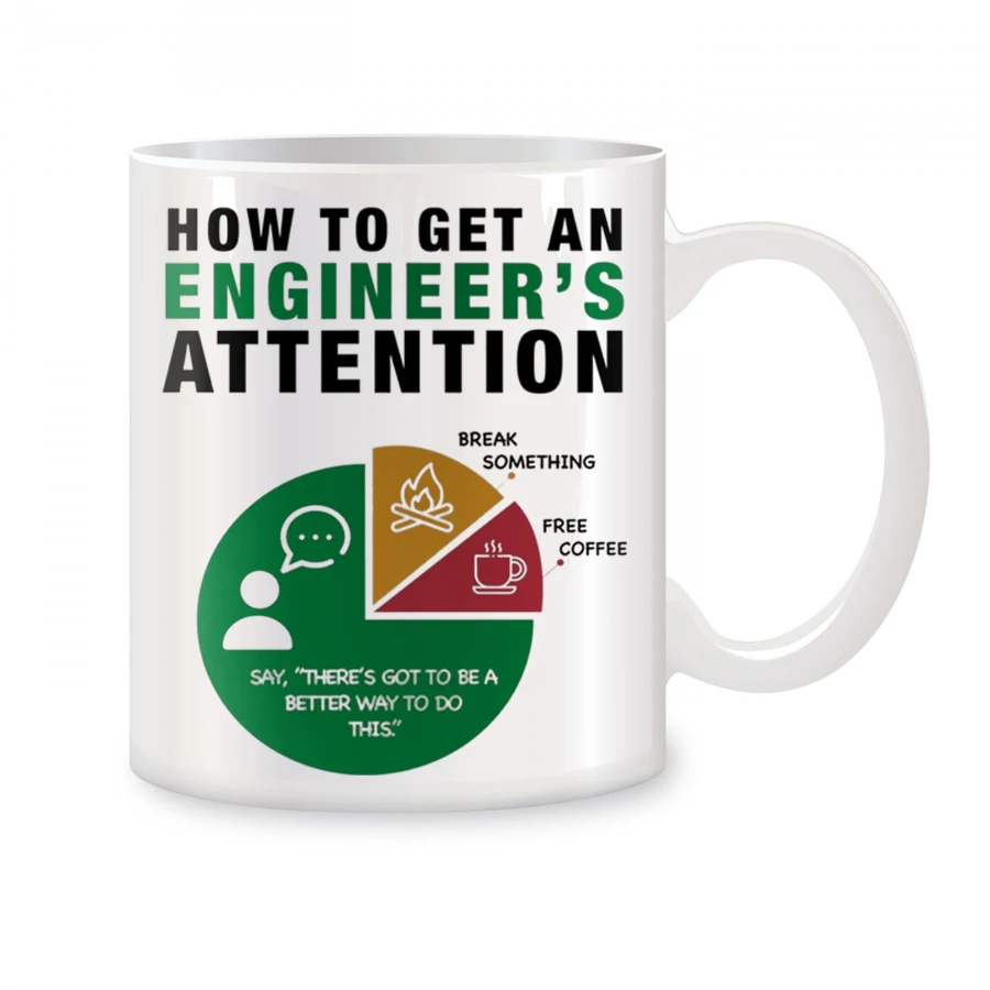 

How To Get An Engineer's Attention Coffee Mug For Engineering Boyfriend Husband Coworker Coffee Ceramic Tea Cups White 11 oz