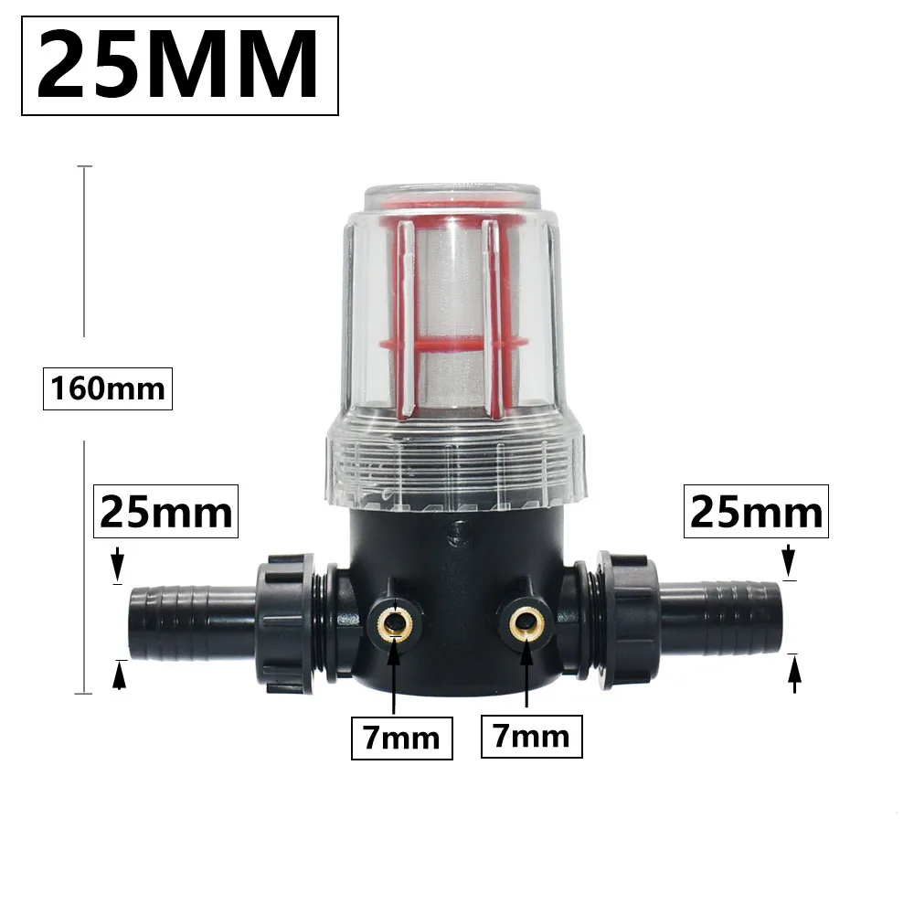 Transparent 60 Mesh Fine Filtration Filter w/ 19mm 25mm Barbed Connector Garden Irrigation Filter Agriculture Tools