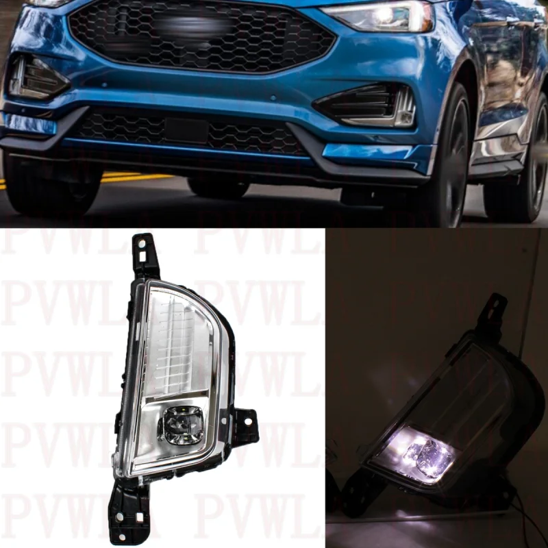 Left Side Front Bumper Fog Lights Lamp With LED Bulbs PKT4B-15B243-AD For Ford Edge Sport 2019 2020 2021 2022