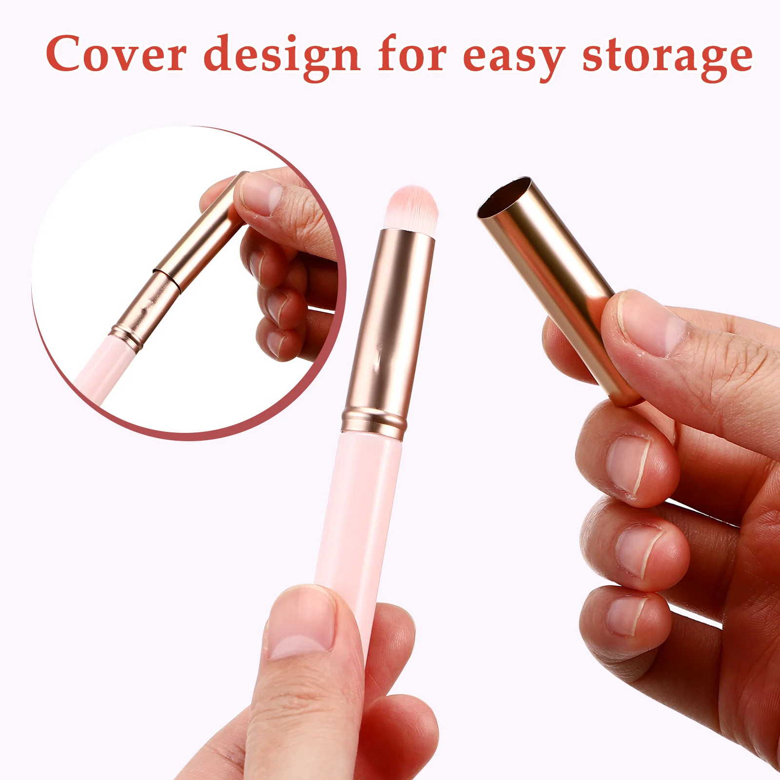 Pinceaux anti-cernes en Fibers synthétiques douces, capuchon Portable, applicateur de maquillage, brosse pour les lèvres et les yeux, outils de mélange de correcteurs pour le visage, 3 pièces