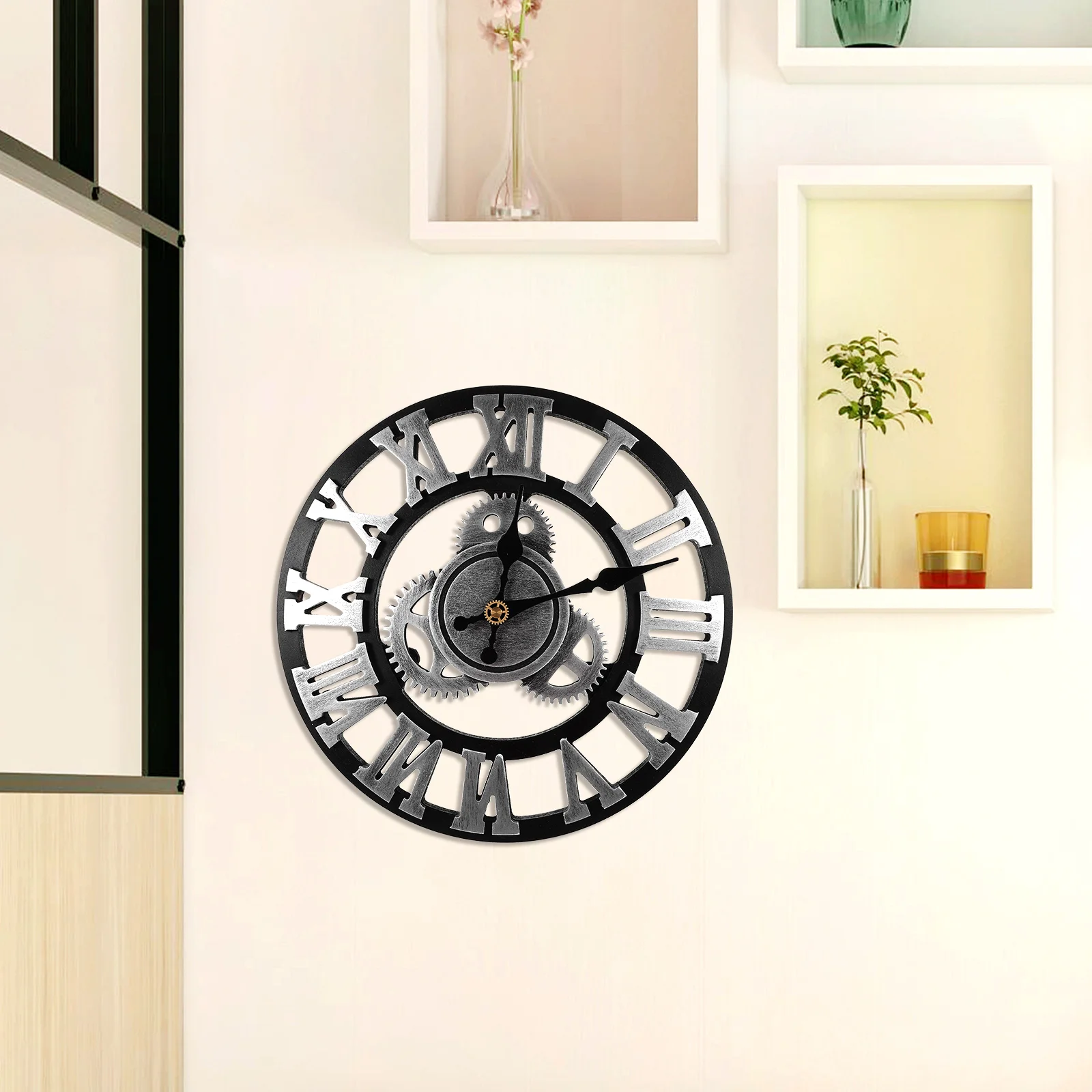 

Retro Gold Gear Wall Clock Decorative for Home Bedroom Living Room Office Stylish Wall Decor Clocks Modern Design Vintage Art