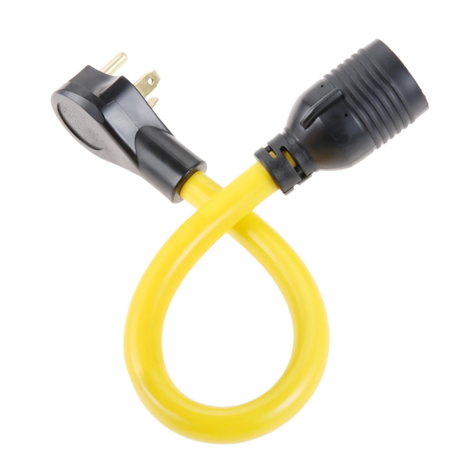 TT-30P to L14-30R Adapter Cord NEMA fit Portable Generator to House Connection 30 Amp 3 Prong to 4 Prong 1.5FT Cable STW 10AWG