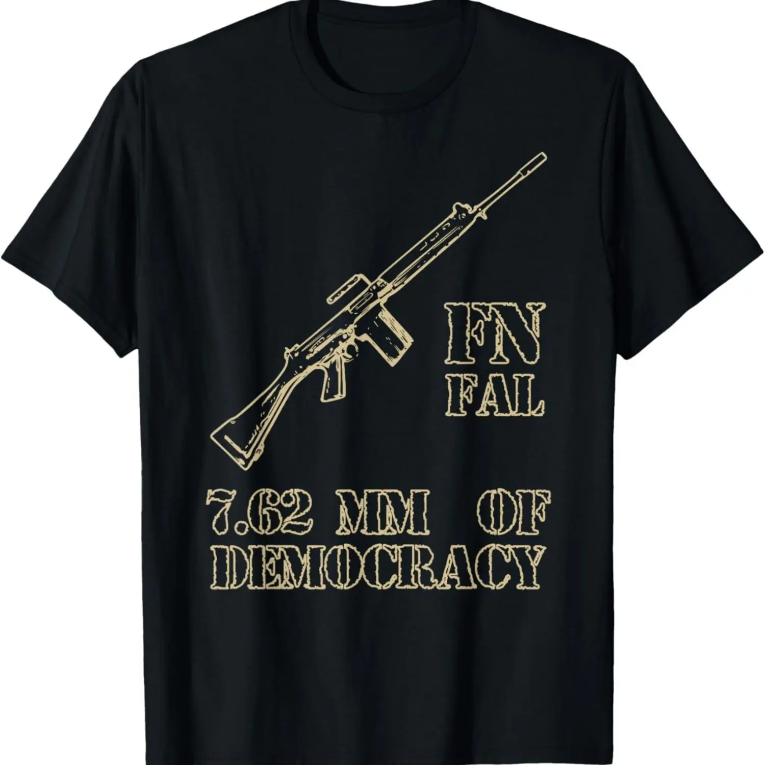 Men's T-shirt - FN FAL Fan T-shirt 7.62mm Democratic New Summer Men's T-shirt Men's Fashion Versatile Trendy Elements Short