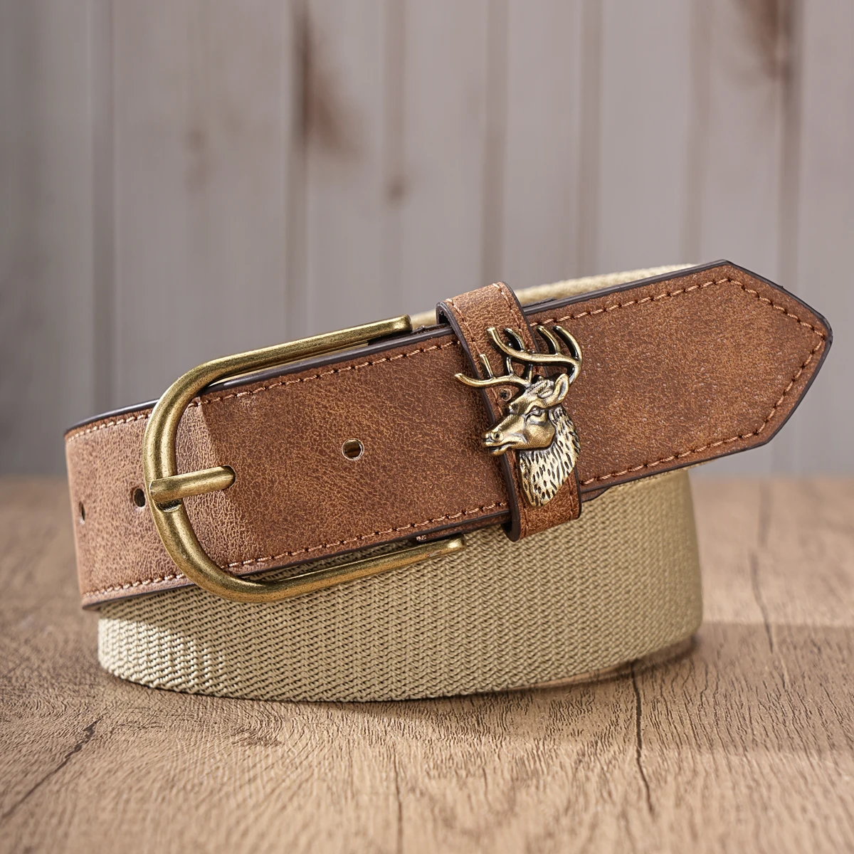 1 Piece - Casual - Retro-Style Buttoned Waistband - Patchwork Technique - Slightly Elastic - Suitable for Both Men and Women