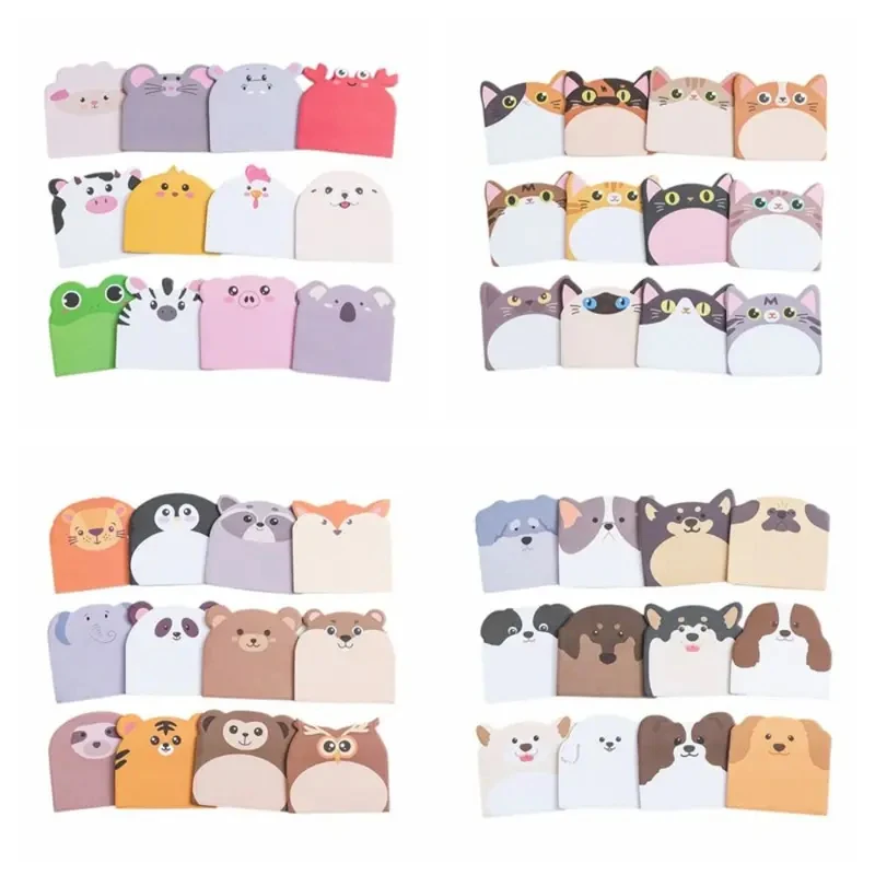 

240cps Notebook Planner Cartoon Sticky Notes Dog Cat Animal Shaped Memo Pad Writing Pads Self-Adhesive Notepad School Supplies
