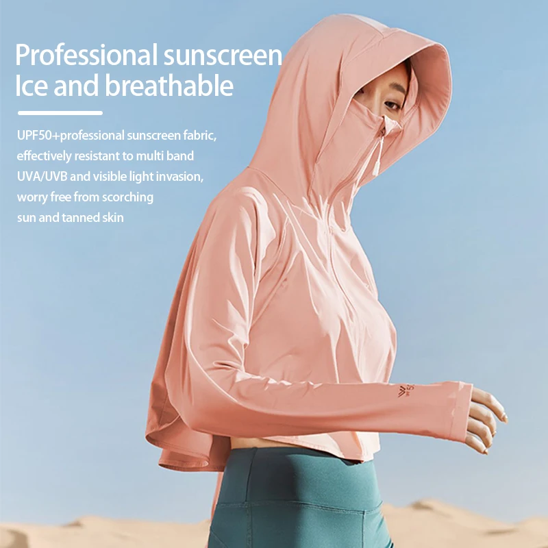 GOLDEN CAMEL Sun Protective Clothes Women Sunscreen Clothing With Hat Cloak Bicycle Cycling Anti Uv Jacket Ice Collar Coats