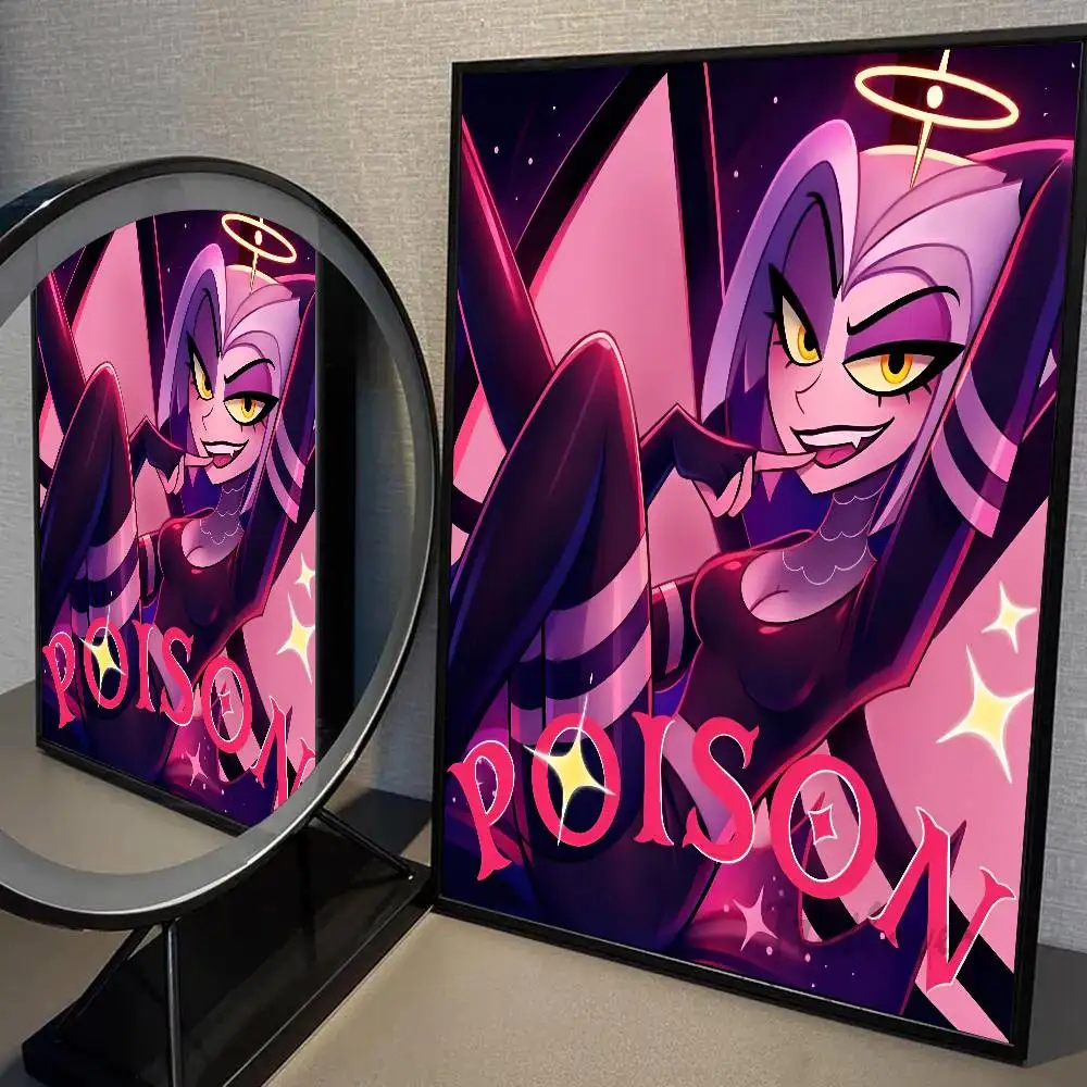 Anime Lute H-hazbin Hotel Poster Hochwertige Selbstklebende Wandkunst Dekorationen Farbdrucke Klebend – Detail 9