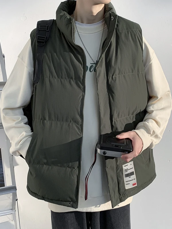 

MGJM Winter Thiened American Label Svel Jaet Casual Warm Loose Vest ex Youth Faion ort Zipper Closure