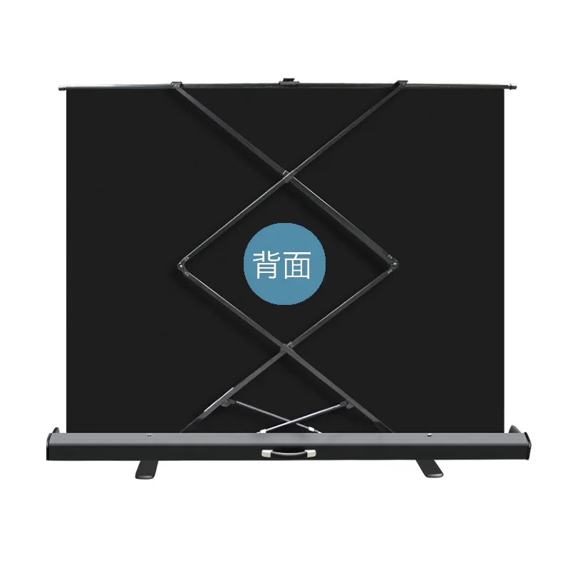 2026High Quality Pull up Rasing Floor Stand Projection Screen 60 72 84 92 100 110 120 Inch  Portable Projector Screenpromote sal