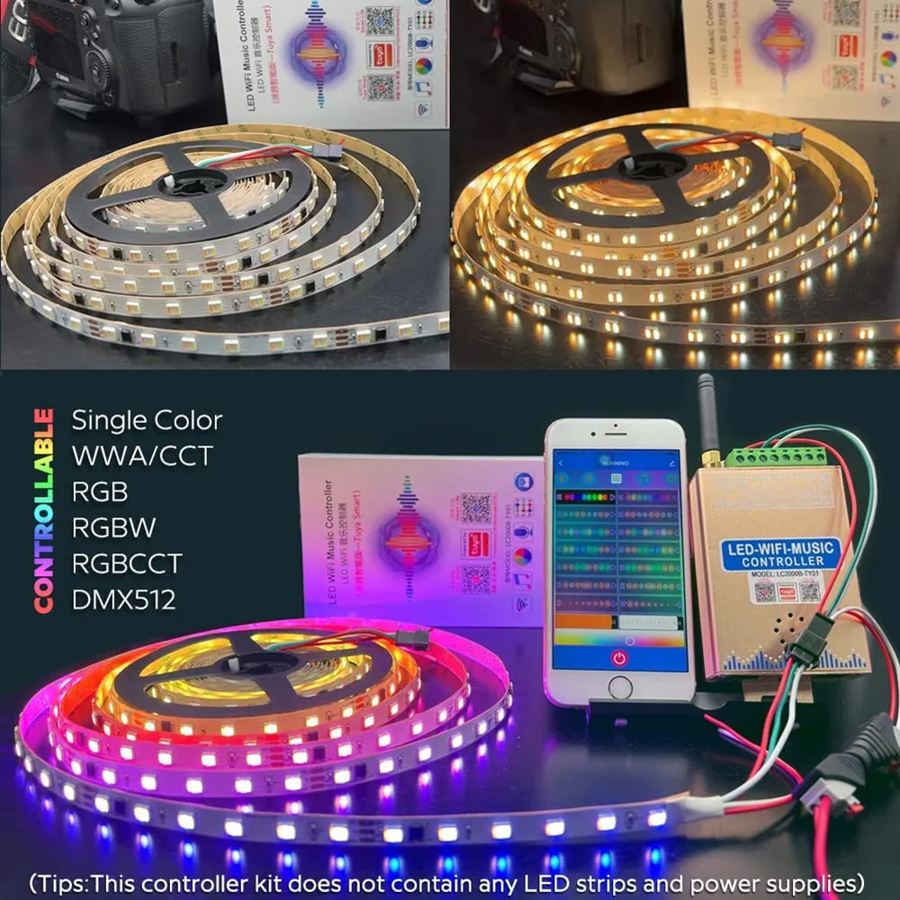 LC1000A LC2000B WIFI SPI Music Spectrum  for Digital Pixel Strip 1024-2048  LED Screen Controller with Built