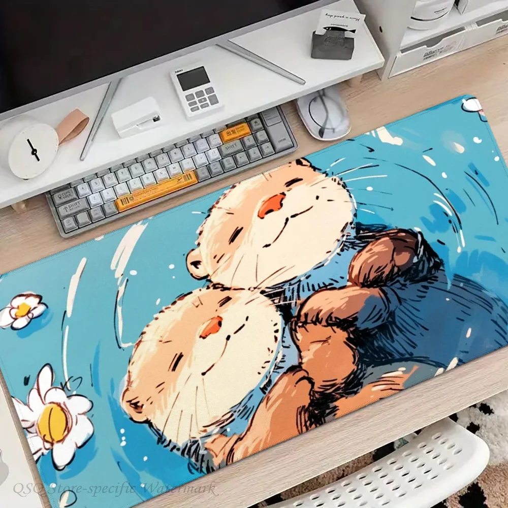 Cute Otter Animation Mousepad Mouse Mat Desk Mat With Pad Gaming Accessories Prime Gaming XXL Keyboard Pad Padding Mat