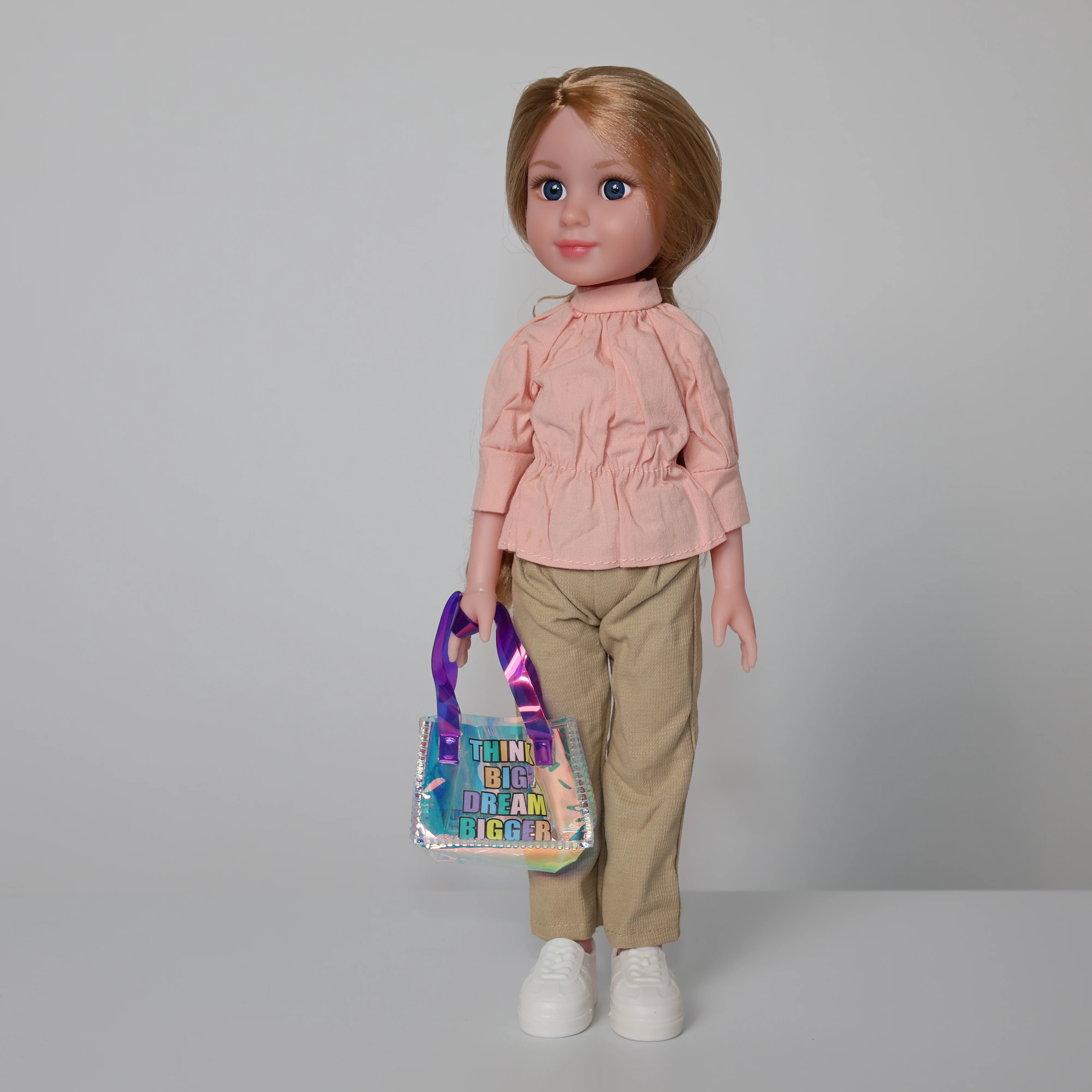 14 Inch Doll Toys for Girls,Moveable Figures Dolls with Bags,Dress-up Toys,Birthday Gifts for Kids