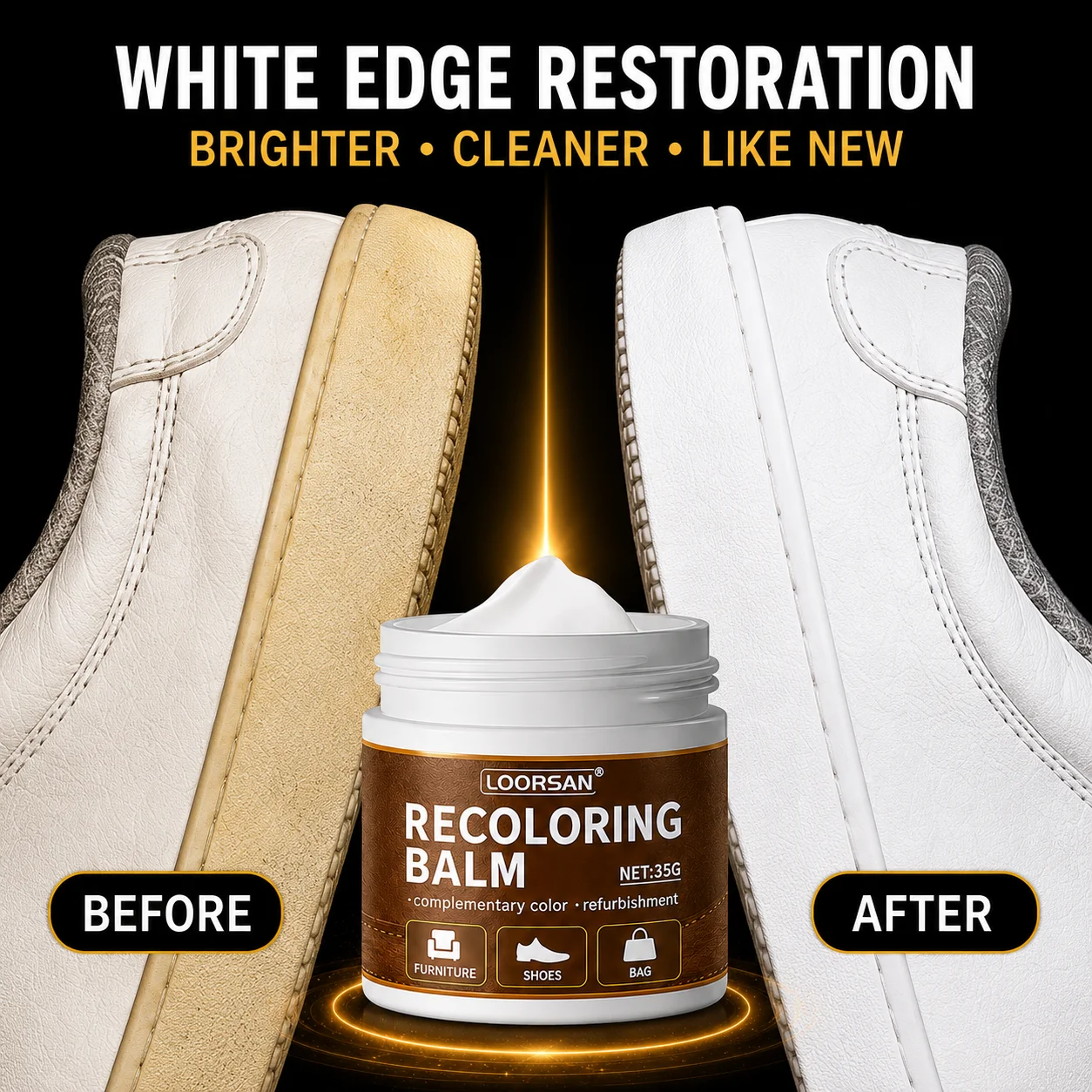 Sneaker Care Whitener - Restaurateur de couleur pour baskets, crème