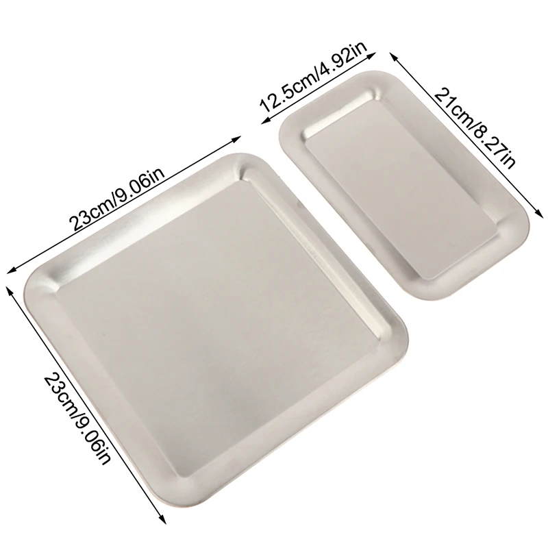 Luxury Square Rectangular Stainless Steel Serving Tray Cafe Cake Dessert Plate Storage Trays Home Kitchen Storage Table Dish