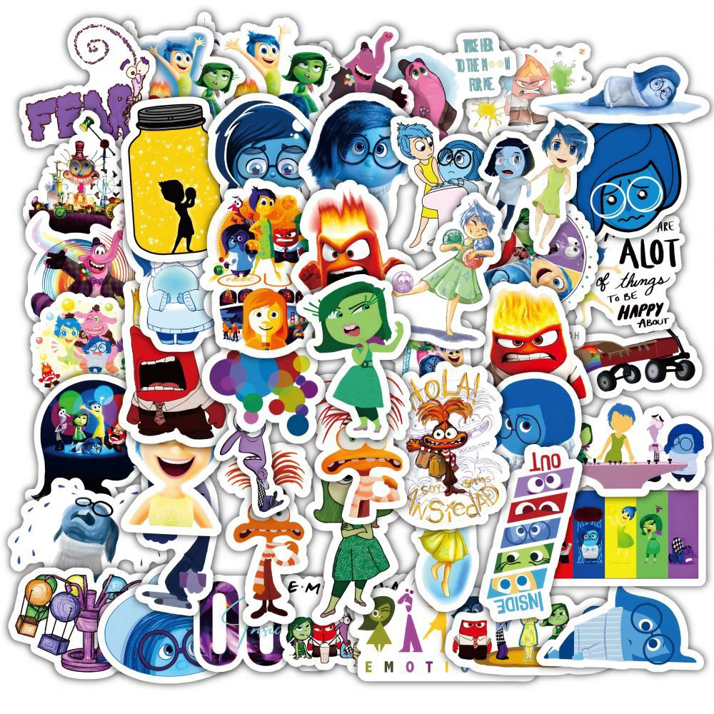 10/30/50/120pcs Cute Disney Inside Out Anime Stickers Kids Cartoon Toy Decals DIY Notebook Suitcase Phone Car Decoration Sticker