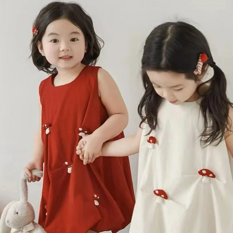 

Girls2024New Children Three-Dimensional Doll Bud Skirt Spring and Summer Cute Cute Cool Smart Dress