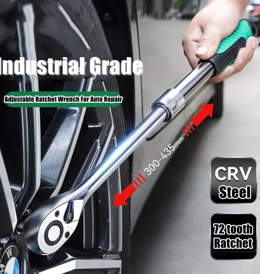 

Набор трещоток с регулируемой головкой, 72 зубца, быстроразъемный ключ, ручной инструмент, телескопический торцевой ключ с храповым механизмом для ремонта автомобилей