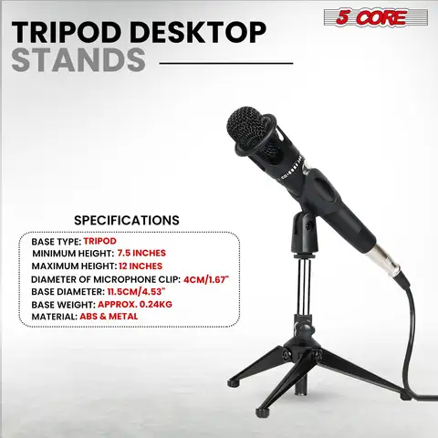 Desktop Mic Stand Tripod Universal Desk Microphone Holder Table Top Stands