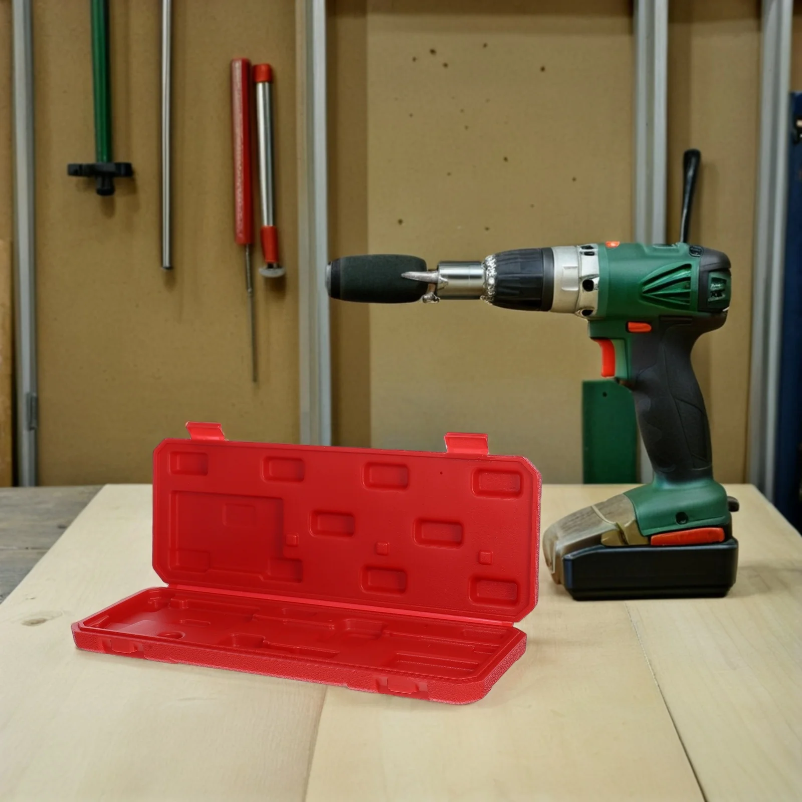 

Digital Caliper Box 0-300mm Red Durable Plastic Storage Container Protective Case Tool Boxes Portable Measuring Instrument