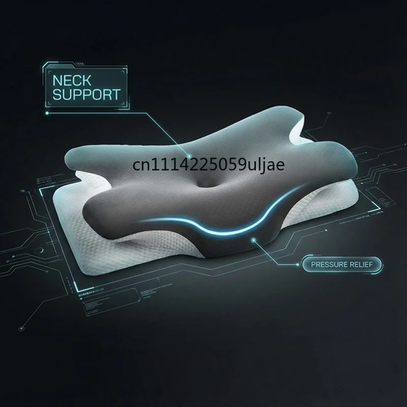 2026 Ergonomic Neck Pillow for Back & Side Sleepers Breathable Cervical Support Pillow for Parents Elderly - Comfortable Neck Cu