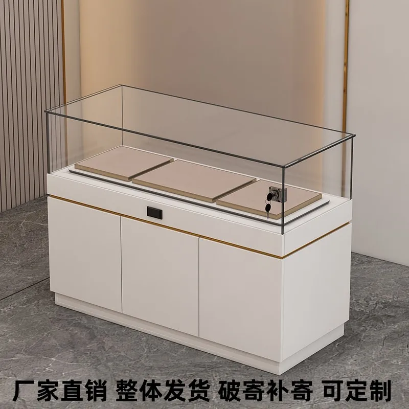 Customized Company Product Model Display Cabinet Showcase Showroom Museum Glass Counter Gold Jewelry Display Cabinet