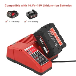 Multi-Voltage Battery Charger for Milwaukee M18 14.4V 18V Li-ion Battery 48-11-1815 48-11-1820 48-11-1840 48-11-1850 48-11-1828