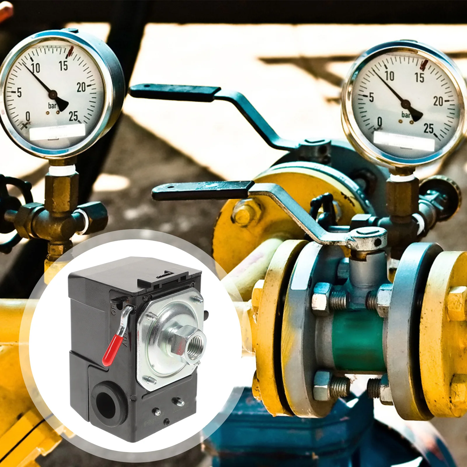 

Air Compressor Pressure Switch Heavy Duty Single Port Replacement 90-125 Psi Suitable for Air Compressor Pressure Control