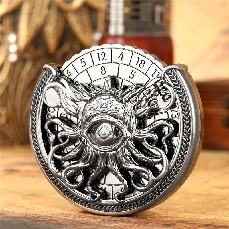 Vintage Octopus Design Dice Spinner 7-In-1 Metal Dice Roller for Role Play Gaming Accessory Party Wedding Gift Set