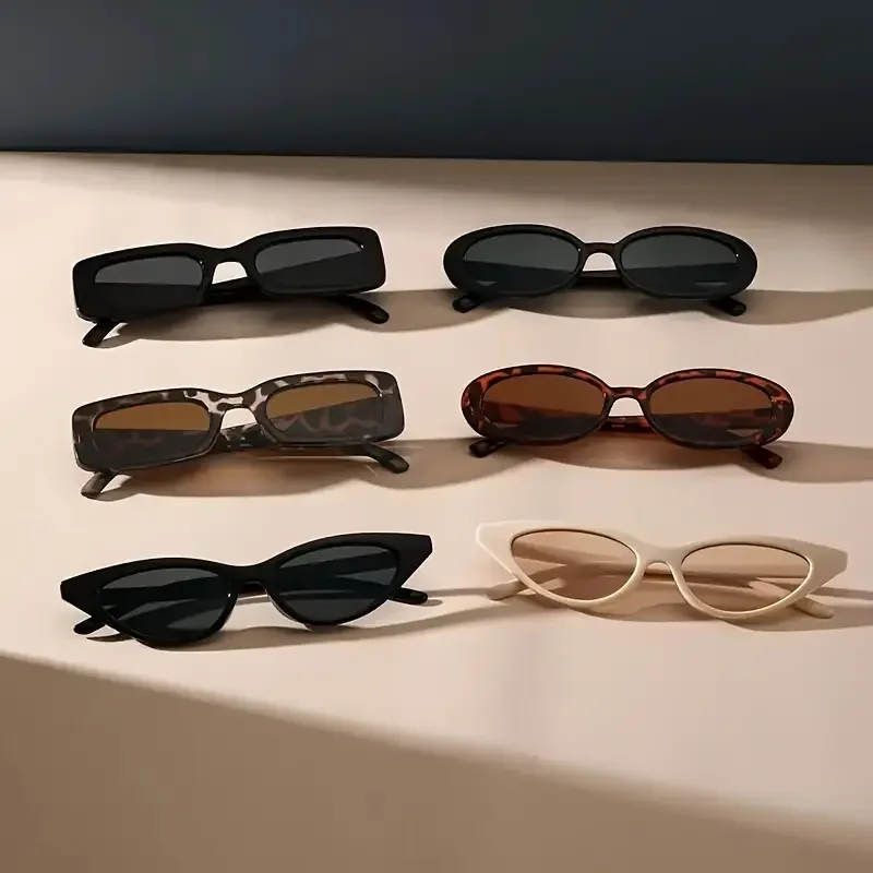 6Pcs Mixed Small Frame Glasses Set, Summer Accessories, Beautiful Glasses, Daily Classic Accessories for Travel